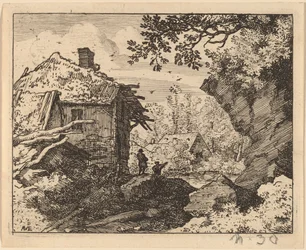 後ろから見た麦わら小屋、おそらくc。 16451656。