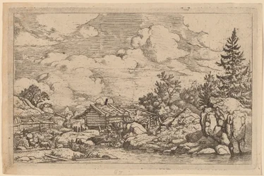 川辺の三匹のヤギ、おそらくc. 16451656。