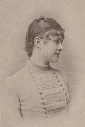 女優シリーズ N67 のリリー・ラップは、バージニア・ブライツのシガレットを A... のために宣伝しています。 1888年。