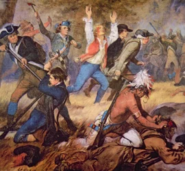 1778年7月のワイオミング・バレーの大虐殺（カラーリトグラフ）（詳細