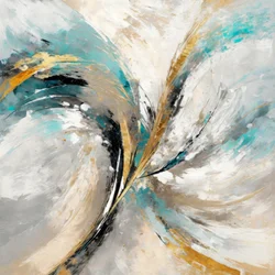 ダイナミック・ティール・ゴールド・アブストラクト