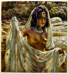 「Mirages」Scenes of Arab life の Dinet によるイラスト。 1906年。ミラージュ、シーン・デ・ラ・ヴィ・アラブは、エティエンヌ・ディネットによってイラストが描かれ、シルマン・ベン・イブラヒム・バーマーによる解説が付けられました。 Nasreddine Dinet は、Alphonse-Étienne Dinet として生まれました。 (1861-1929) はフランスの東洋人でした