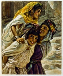 「Mirages」Scenes of Arab life の Dinet によるイラスト。 1906年。ミラージュ、シーン・デ・ラ・ヴィ・アラブは、エティエンヌ・ディネットによってイラストが描かれ、シルマン・ベン・イブラヒム・バーマーによる解説が付けられました。 Nasreddine Dinet は、Alphonse-Étienne Dinet として生まれました。 (1861-1929) はフランスの東洋人でした