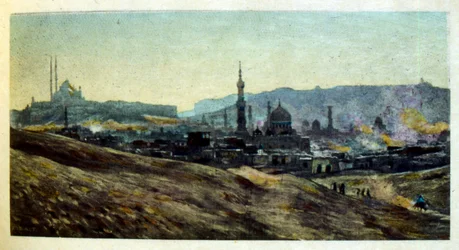 「Mirages」Scenes of Arab life の Dinet によるイラスト。 1906年。ミラージュ、シーン・デ・ラ・ヴィ・アラブは、エティエンヌ・ディネットによってイラストが描かれ、シルマン・ベン・イブラヒム・バーマーによる解説が付けられました。 Nasreddine Dinet は、Alphonse-Étienne Dinet として生まれました。 (1861-1929) はフランスの東洋人でした