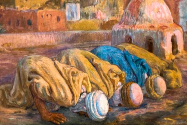 ブー・サーダまたはエス・ソジュードのテラスでの祈り（油彩・キャンバス）