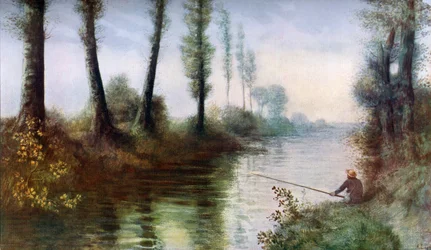 漁師のいる運河、c1857-1911、1912。