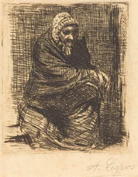 座っている老婦人 La vieille femme assise.