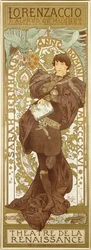 サラベルナールの立ち姿を描いたロレンツァッチョ、1896年