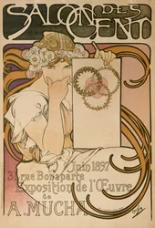 パリ、フランス、サロン・デ・サンでのアルフォンス・ミュシャ展のポスター、1897年