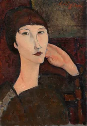 前髪のあるエイドリアンの女性、1917年。