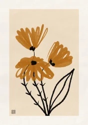 温かみのある抽象的な花々