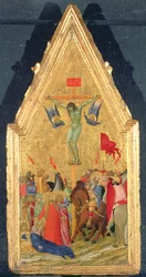 はりつけ、c.1348-49（パネル上のテンペラと金箔）