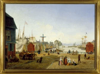 オンフルール港」 ルイ・ガルネレイ作 1820年頃 油彩・キャンバス H. 0.330 L. 0.460CCIP Coll.