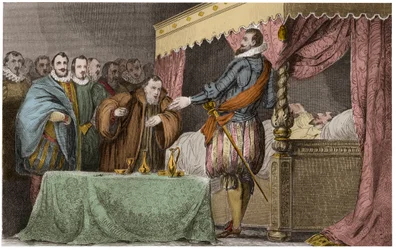 フランス王アンリ3世（1551-1589）、死の床でヘンリー・オブ・ナバラ（アンリ4世）を正統な後継者と認める - 8月2日、サン＝クルー