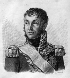 Jean Andoche Junot (Jean-Andoche) (1771-1813), Duke of Abrantes, French general.in" Portraits of the French generals following the victories and conquests of the French".1818年にAmbroise Tardieuが彫ったもの。ステラコレクション。