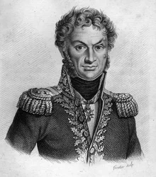 Pierre Cambronne (1770-1842)、フランスの将軍-「フランスの勝利と征服を追った将軍たちの肖像」に掲載されています。1818年にAmbroise Tardieuが描いたもの。Stellaコレクション。