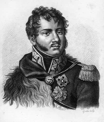 ヨセフ（ヨゼフ）・アントニ・ポニャトフスキ王子（1763-1813）、ポーランドの将校、帝国の元帥。「フランスの勝利と征服に伴うフランス人将校の肖像」に掲載。1818年にAmbroise Tardieuによって彫られたもの。ステラコレクション。