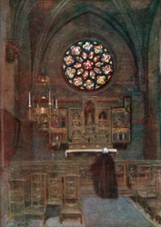 アントワープの聖ヨゼフ大聖堂礼拝堂（カラーリトグラフ）