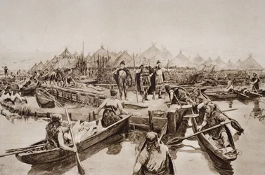 イングランド、2000年前、HGウェルズの「歴史の概要」からの挿絵、第1巻、1920年出版