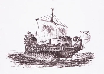 艦隊のパトロール：ローマの船、イラスト、ローマの兵士、1928