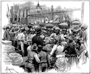 市場の氷の屋台、ジョージタウン、デメララ、ガイアナイギリス領ギアナ、1888