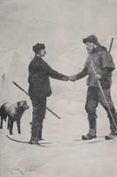 極地探検家の会合フレデリックジョージジャクソンとフリチョフナンセン、フランツヨーゼフランド、1896年