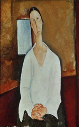 握り手を持つZborowskaマダム、c.1917