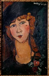 ロロットの肖像 アメデオ・モディリアーニ（1884-1920）の絵画 1917年 日0.35x0.55 m パリ、国立近代美術館