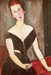 ジョルジュ・ヴァン・マイデン夫人の肖像」アメデオ・モディリアーニ（1884-1920）作 油彩・キャンバス