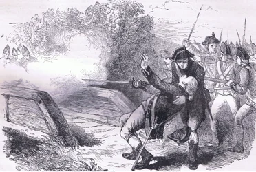 アイザック・デイビスの死、1900年頃にCassell, Petter & Galpin社から出版された『Cassells History of the United States』の挿絵（リトグラフ版