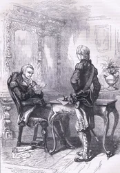 ラファイエットとワシントン、1900年頃にCassell, Petter & Galpin社から出版されたCassells History of the United Statesに掲載されたイラスト（リトグラフ）。