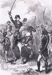 1900年頃にCassell, Petter & Galpin社から出版された『Cassells History of the United States』に掲載された独立宣言文のイラスト（リトグラフ）。