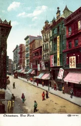 アメリカ・ニューヨーク、チャイナタウン（モノクロ写真）