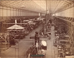 機械館、サウス・アベニュー、フィラデルフィア万国博覧会、1876年