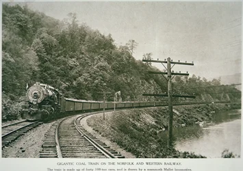 ノーフォーク＆ウェスタン鉄道、1925年頃（モノクロ写真