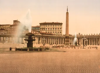 ローマ、バチカン市国のサンピエトロ広場 1890-1900年頃（フォトメカニカルプリント
