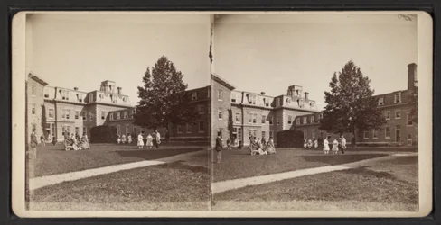 オナイダ・コミュニティの立体写真（1870年頃）（モノクロ写真