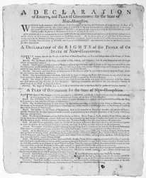 1779年のニューハンプシャー州の権利宣言と政府の計画（印刷）