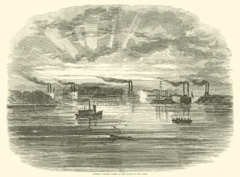 1862年12月、ヤズーの河口にいるポーター提督艦隊