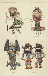 アフル、ハハイ・ウクティ、トゥマス、トゥンウプ（カラーリトグラフ）