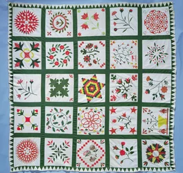 季節の花のアルバムキルト、1844年（綿）