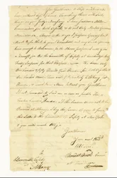 アーノルド・ベネディクト (1741-1801) 大陸軍大将、裏切り者。1775年5月22日、タイコンデロガ、オルバニー安全委員会宛、署名入り自筆書簡（紙にペン・インク、「Benedict Arnold Commr.
