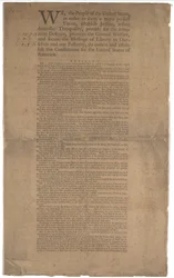 憲法、最初の印刷、Dunlap＆Claypooleによる印刷、1787年9月17〜19日（2ページのGLC 695934を参照）
