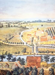 1750年のペンシルバニア州の耕作地（カラーリトグラフ