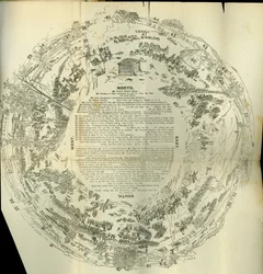 サイクロラマは、大反乱の歴史、1870年頃を詳述した地図を展開