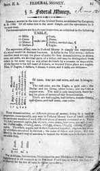 連邦のお金、ダニエル・アダムスによるThe Scholars Arithmetic 6th Editionのページ、NHKeene、1810年発行（印刷）