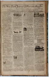 1793年8月21日、ニューヨークジャーナルとパトリオットレジスタのフロントページ