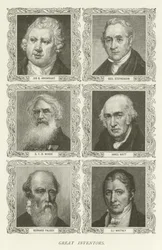 Great Inventors、Sir R Arkwright、George Stephenson、SFB Morse、James Watt、Bernard Palissy、Eli Whitney