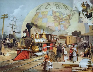 イリノイ・セントラル鉄道、1886年頃（カラーリトグラフ