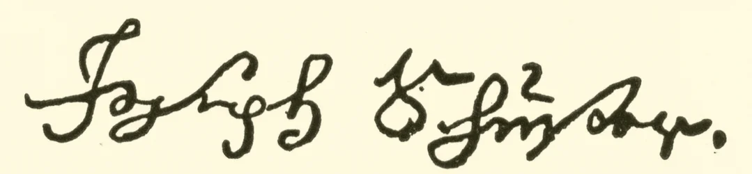 ジョセフ・シュスター、1748-1812、署名
